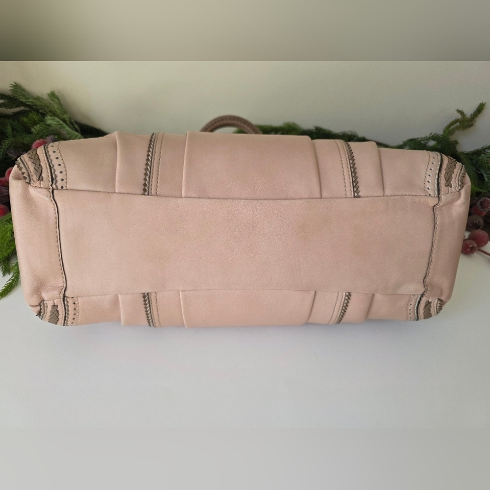 Coach Madison Pinnacle Carrie Satchel Blush Leather Zig Zag Perforated - Picture 11 of 16